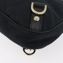 GUCCI Abbey GG Canvas Shoulder Bag Black Gold 130738 Auth 179375A-11