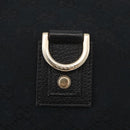 GUCCI Abbey GG Canvas Shoulder Bag Black Gold 130738 Auth 179375A-14