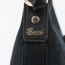 GUCCI Abbey GG Canvas Shoulder Bag Black Gold 130738 Auth 179375A-15