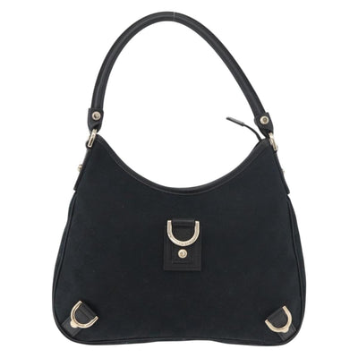 GUCCI Abbey GG Canvas Shoulder Bag Black Gold 130738 Auth 179375A - 0