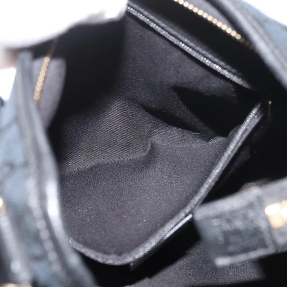 GUCCI Abbey GG Canvas Shoulder Bag Black Gold 130738 Auth 179375A