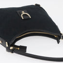 GUCCI Abbey GG Canvas Shoulder Bag Black Gold 130738 Auth 179375A-6