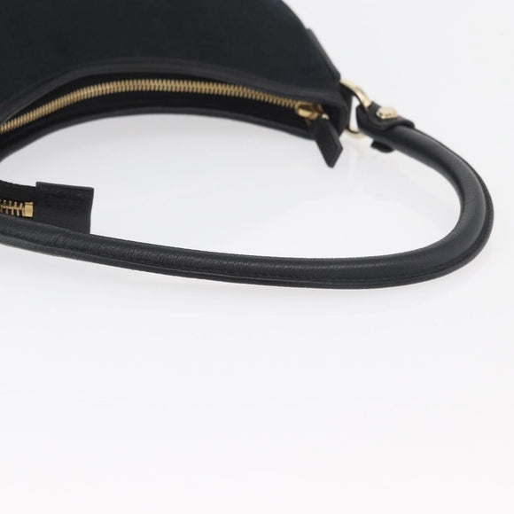 GUCCI Abbey GG Canvas Shoulder Bag Black Gold 130738 Auth 179375A