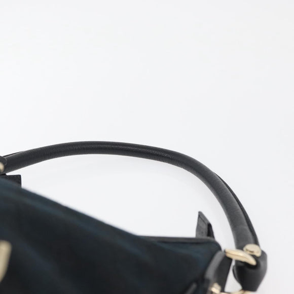 GUCCI Abbey GG Canvas Shoulder Bag Black Gold 130738 Auth 179375A