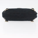 GUCCI Abbey GG Canvas Shoulder Bag Black Gold 130738 Auth 179375A-9