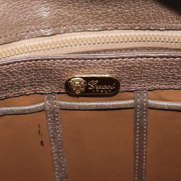GUCCI Shoulder Bag Leather Brown Gold 000 110 0886 Auth 179377