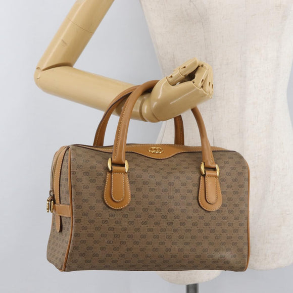 GUCCI Micro GG Supreme Hand Bag PVC Beige Gold 002 115 0165 Auth 179378