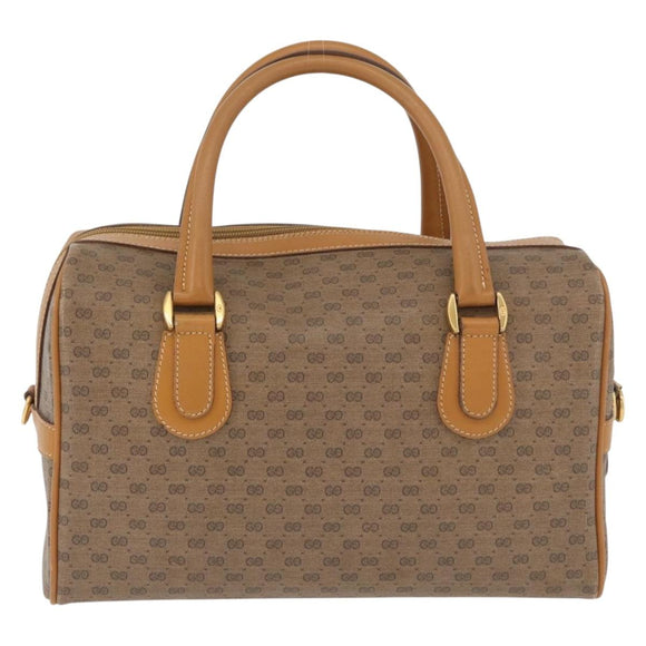 GUCCI Micro GG Supreme Hand Bag PVC Beige Gold 002 115 0165 Auth 179378