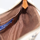 BURBERRY Nova Check Blue Label Shoulder Bag Canvas Beige Silver Auth 179380A-17