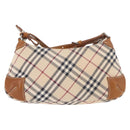 BURBERRY Nova Check Blue Label Shoulder Bag Canvas Beige Silver Auth 179380A-3