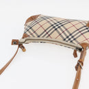 BURBERRY Nova Check Blue Label Shoulder Bag Canvas Beige Silver Auth 179380A-6