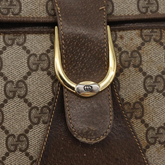 GUCCI GG Supreme Shoulder Bag PVC Beige Gold Auth 179384