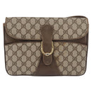 GUCCI GG Supreme Shoulder Bag PVC Beige Gold Auth 179384-2