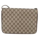 GUCCI GG Supreme Shoulder Bag PVC Beige Gold Auth 179384-4