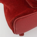 GUCCI Bamboo Backpack Suede Red Gold 003 1956 0030 Auth 179385-13