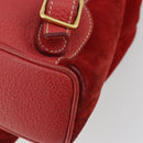 GUCCI Bamboo Backpack Suede Red Gold 003 1956 0030 Auth 179385-14
