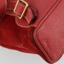 GUCCI Bamboo Backpack Suede Red Gold 003 1956 0030 Auth 179385-15