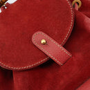 GUCCI Bamboo Backpack Suede Red Gold 003 1956 0030 Auth 179385-16