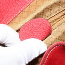 GUCCI Bamboo Backpack Suede Red Gold 003 1956 0030 Auth 179385-27
