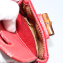 GUCCI Bamboo Backpack Suede Red Gold 003 1956 0030 Auth 179385-28
