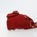 GUCCI Bamboo Backpack Suede Red Gold 003 1956 0030 Auth 179385-4