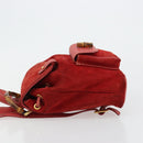 GUCCI Bamboo Backpack Suede Red Gold 003 1956 0030 Auth 179385-5
