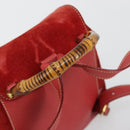 GUCCI Bamboo Backpack Suede Red Gold 003 1956 0030 Auth 179385-7