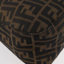 FENDI Zucca Canvas Mamma Baguette Schoudertas Zwart Bruin Auth 179387V-16