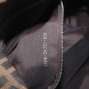 FENDI Zucca Canvas Mamma Baguette Schoudertas Zwart Bruin Auth 179387V-11
