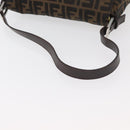 FENDI Zucca Canvas Mamma Baguette Schoudertas Zwart Bruin Auth 179387V-7