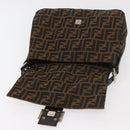 FENDI Zucca Canvas Mamma Baguette Shoulder Bag Black Brown Auth 179388SAV-17