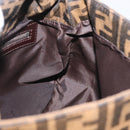 FENDI Zucca Canvas Mamma Baguette Shoulder Bag Black Brown Auth 179388SAV-21