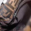 FENDI Zucca Canvas Mamma Baguette Shoulder Bag Black Brown Auth 179388SAV-22