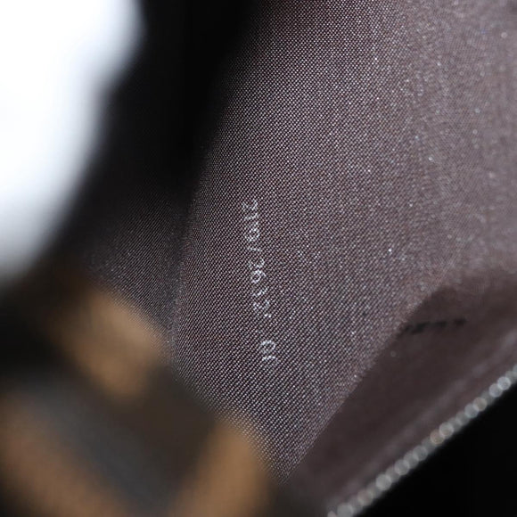 FENDI Zucca Canvas Mamma Baguette Shoulder Bag Black Brown Auth 179388SAV