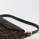 FENDI Zucca Canvas Mamma Baguette Shoulder Bag Black Brown Auth 179388SAV-8