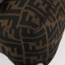 FENDI Zucca Canvas Mamma Baguette Shoulder Bag Black Brown Auth 179389V-15