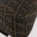FENDI Zucca Canvas Mamma Baguette Shoulder Bag Black Brown Auth 179389V-17