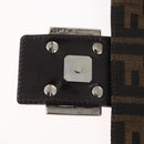 FENDI Zucca Canvas Mamma Baguette Shoulder Bag Black Brown Auth 179389V-9