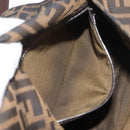 FENDI Zucca Canvas Mamma Baguette Shoulder Bag Black Brown Auth 179389V-25