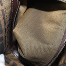 FENDI Zucca Canvas Mamma Baguette Shoulder Bag Black Brown Auth 179389V-11
