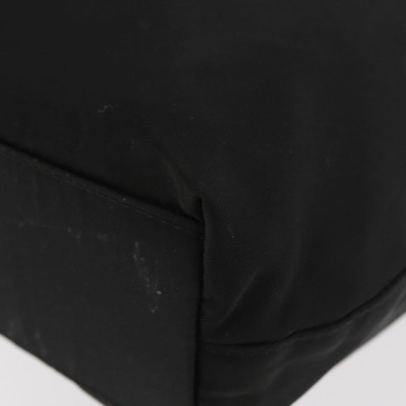 Christian Dior Maris Pearl Hand Bag Nylon Black Silver Auth 179390