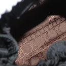 Christian Dior Maris Pearl Hand Bag Nylon Black Silver Auth 179390-11