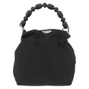 Christian Dior Maris Pearl Hand Bag Nylon Black Silver Auth 179390-13