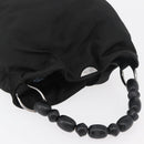 Christian Dior Maris Pearl Hand Bag Nylon Black Silver Auth 179390-6