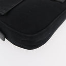 FENDI Mamma Baguette Shoulder Bag Nylon Black Silver Auth 179391-10