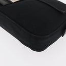 FENDI Mamma Baguette Shoulder Bag Nylon Black Silver Auth 179391-11