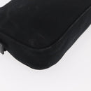 FENDI Mamma Baguette Shoulder Bag Nylon Black Silver Auth 179391-12