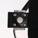 FENDI Mamma Baguette Shoulder Bag Nylon Black Silver Auth 179391-16