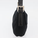 FENDI Mamma Baguette Shoulder Bag Nylon Black Silver Auth 179391-5