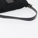 FENDI Mamma Baguette Shoulder Bag Nylon Black Silver Auth 179391-7